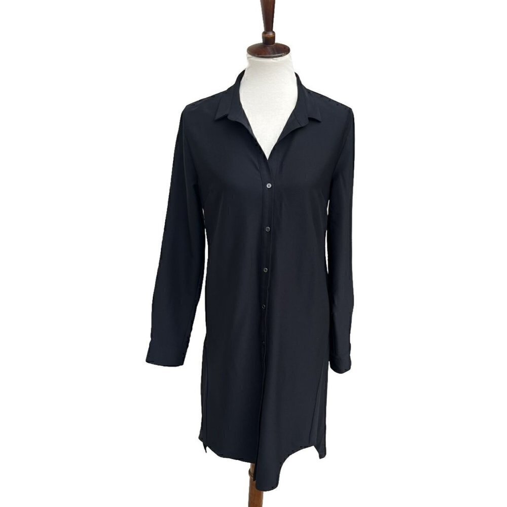 Kobi Halperin Women's Karina Black Button Down Cocktail and Party Dress Size 8